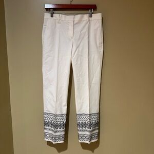 Ann Taylor Black and White Embroidered Pants